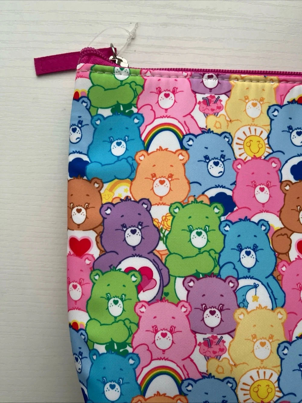 Colorful Care Bears Print Zip Makeup Bag Pouch